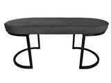 Lilyum Sırtsız Bank Puf Bench Oval Metal Ayaklı Füme Renk