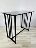 Bar Tipi Masa Bar Masası Metal Ayaklı Masa Siyah