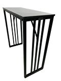 Bar Masası Ada Mutfak Metal Ayaklı Masa 90cm Siyah