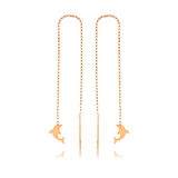 925 Ayar Gümüş Zincirli Yunus Balığı Küpe EA1160054 (944944)