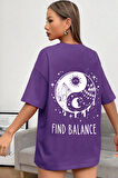 Uyguntarz Unisex Yin & Yang Baskılı T-shirt
