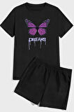 Uyguntarz Dream Butterfly Baskı Şort Takım