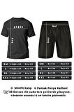 Uyguntarz But First Coffee  Baskı Şort Takım