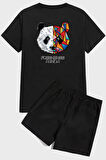 Uyguntarz Panda  Baskı Şort Takım