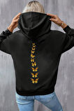 Uyguntarz Unisex Oversize Sırt Kral Kelebek Baskılı Sweatshirt