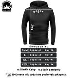 Unisex Düz 3' Lü Baskısız Kapüşonlu Oversize Sweatshirt