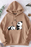 Uyguntarz Unisex Panda Baskılı Oversize Sweatshirt