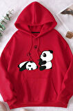 Uyguntarz Unisex Panda Baskılı Oversize Sweatshirt