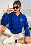 Unisex Heart Baskılı Oversize Sweatshirt