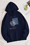 Uyguntarz Unisex Minimal line drawing Baskılı Sweatshirt