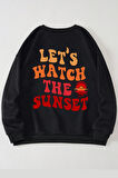 Uyguntarz Unisex Let's Baskılı Bisiklet Yaka Sweatshirt