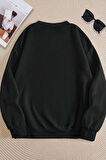 Uyguntarz Unisex Springs Baskılı Bisiklet Yaka Sweatshirt