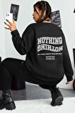 Uyguntarz Unisex Nothing Baskılı Bisiklet Yaka Sweatshirt