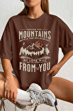 Uyguntarz Unisex Mountains Baskılı Tasarım Tshirt