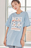 Uyguntarz Unisex Serendipity Baskılı Oversize Tshirt