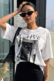 Uyguntarz Unisex Active Baskılı Oversize Tshirt