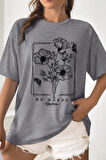 Uyguntarz Unisex Be Happy Baskılı Oversize Tshirt