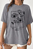 Uyguntarz Unisex Be Happy Baskılı Oversize Tshirt