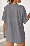 Uyguntarz Unisex Be Happy Baskılı Oversize Tshirt