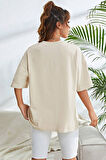 Uyguntarz Unisex Flowers Baskılı Oversize Tshirt