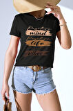 Uyguntarz Unisex Mind Life Vibes Baskılı Oversize Tshirt