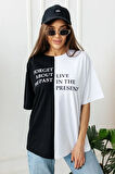 Uyguntarz Unisex Forget Live Baskılı Oversize Tshirt