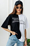 Uyguntarz Unisex Forget Live Baskılı Oversize Tshirt