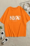 Uyguntarz Unisex Miami Baskılı Oversize Tshirt