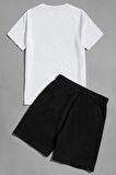 Uyguntarz Unisex Be Happy Baskılı Şort Takım