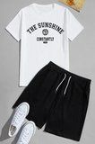 Unisex Sunshine Baskılı Şort Takım