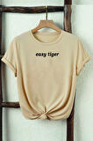 Uyguntarz Unisex Easy Tiger Baskılı Oversize Tshirt