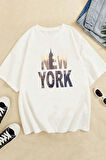 Uyguntarz Unisex New York Baskılı Oversize Tshirt