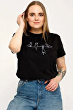 Uyguntarz Unisex Kedi Baskılı Oversize Tshirt