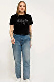 Uyguntarz Unisex Kedi Baskılı Oversize Tshirt