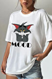 Uyguntarz Unisex Mood Baskılı Oversize Tshirt