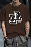 Uyguntarz Erkek La California 1987 Baskılı Oversize Tshirt