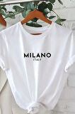 Uyguntarz Unisex Milano Baskılı Oversize T-shirt