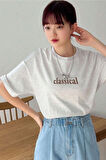Uyguntarz Unisex Classical Baskılı Oversize Tshirt