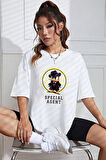 Uyguntarz Unisex Special Agent Baskılı Oversize Tshirt