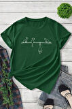 Uyguntarz Unisex Kedi Baskılı Oversize Tshirt