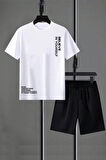 Uyguntarz Unisex Believe Detay Baskılı Şort Takım