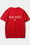 Erkek Milano Baskılı Oversize Tshirt