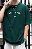 Erkek Milano Baskılı Oversize Tshirt
