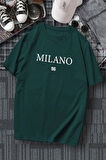 Erkek Milano Baskılı Oversize Tshirt