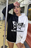 Uyguntarz To Be Yourself Baskılı Oversize Sweatshirt