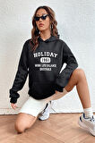 Uyguntarz Holiday Baskılı Unisex Oversize Sweatshirt