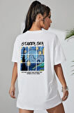 Uyguntarz Starry Sky Baskılı Unisex Oversize Tshirt