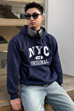 NYC Baskılı Unisex Oversize Sweatshirt