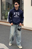 NYC Baskılı Unisex Oversize Sweatshirt