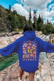 Flower Baskılı Oversize Sweatshirt